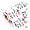 WRAPAHOLIC Funny Valentines Day Wrapping Paper Roll - Mini Roll - 17 Inch x 16.5 Feet - I Love You More Than Football Wrapping Paper for Valentine's Day, Anniversary, Sports Lover, Boyfriend