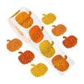 500Pcs Fall Thanksgiving Pumpkin Stickers Roll - Laser Pumpkin Shaped Self-Adhesive Stickers, 3 Orange Sparkly Waterproof Decals for Easter Autumn Party Cards Seal Envelopes Supplies Scrapbook Decor