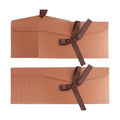 20 Pack Pearlescent Bronze Decorative Envelopes with Ribbon Bow, 8x4 Inch Christmas Cash Gift Envelope, Greeting Invitation Envelope Classical Pure Set for Wedding Birthday Festival and Party