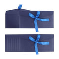 20 Pack Pearlescent Blue Decorative Envelopes with Ribbon Bow, 8x4 Inch Christmas Cash Gift Envelope, Greeting Invitation Envelope Classical Pure Set for Wedding Birthday Festival and Party
