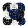 BEISHIDA Honeycomb Round Paper Fans Black Blue White Hanging Party Decor