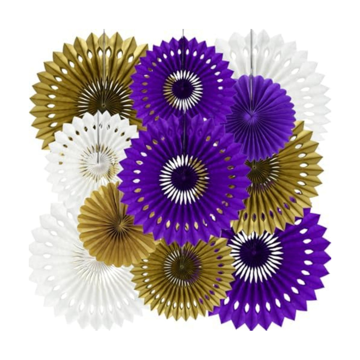 BEISHIDA Honeycomb Round Paper Fans Purple Gold Hanging Party Decoration