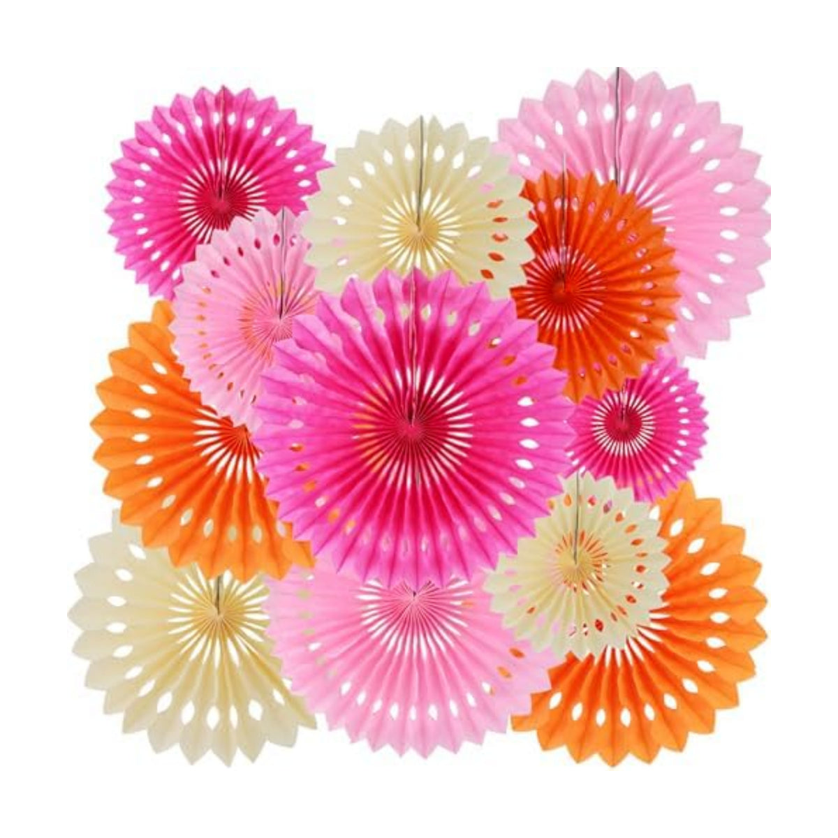 BEISHIDA Honeycomb Round Paper Fans Pink Orange White Hanging Party Decor