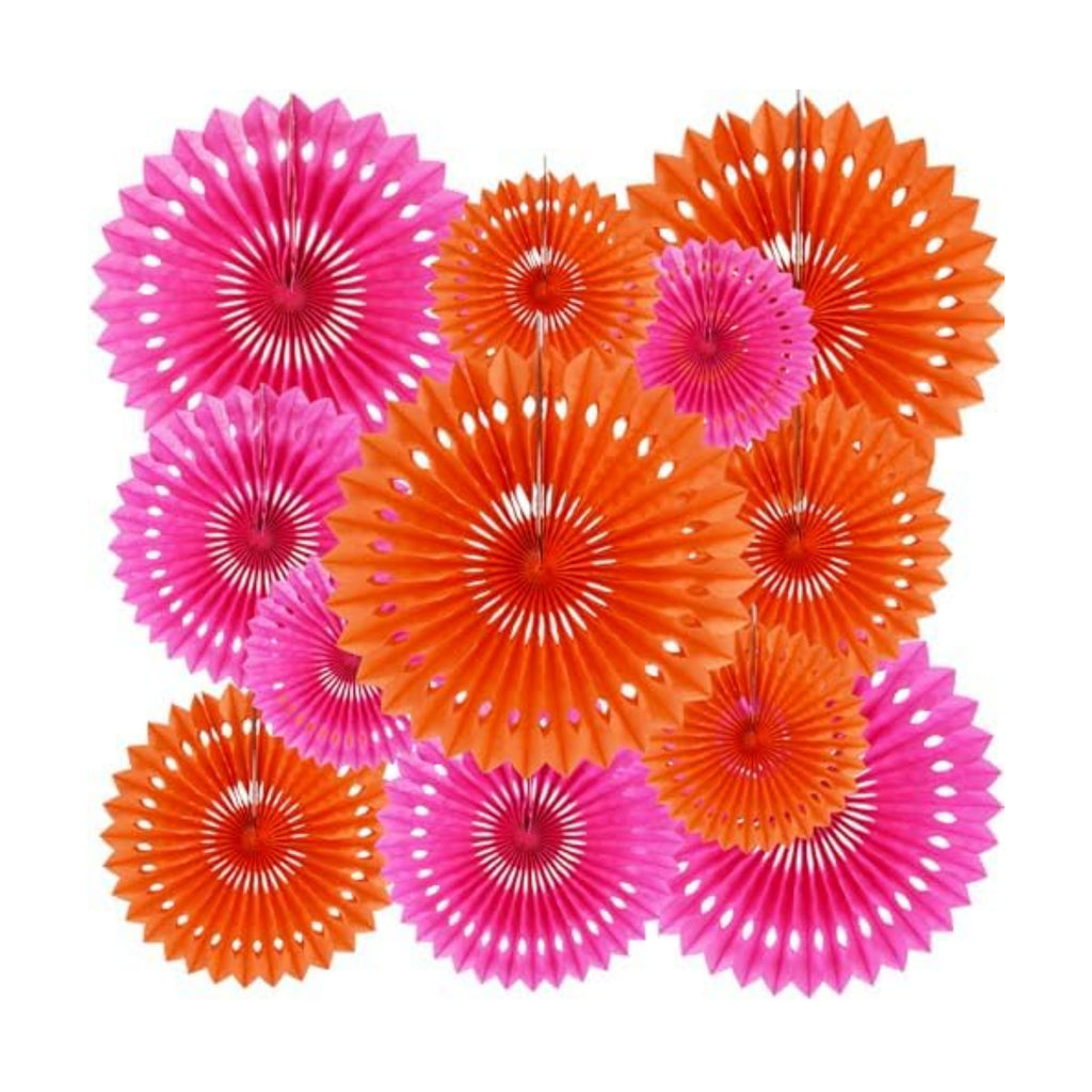BEISHIDA Honeycomb Round Paper Fans Pink Orange Hanging Party Decoration