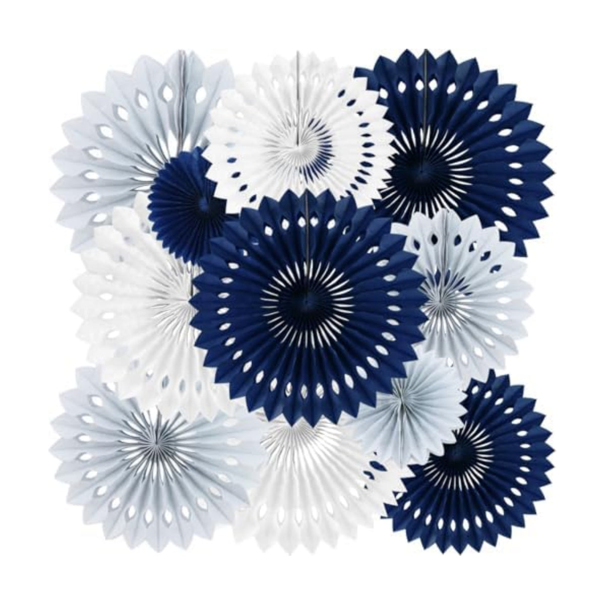 BEISHIDA Honeycomb Round Paper Fan Blue Gray White Hanging Party Decoration