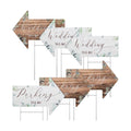Wenqik 6 Pack Wedding Directional Arrow Signs with Stakes(Rustic Leaf)