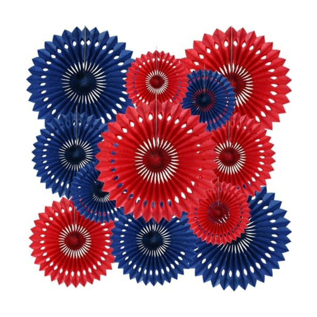 BEISHIDA Honeycomb Round Paper Fans Navy Blue Red Hanging Party Decoration