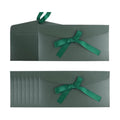 20 Pack Pearlescent Green Decorative Envelopes with Ribbon Bow, 8x4 Inch Christmas Cash Gift Envelope, Greeting Invitation Envelope Classical Pure Set for Wedding Birthday Festival and Party