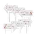 Wenqik 6 Pack Wedding Directional Arrow Signs with Stakes(Elegant Boho)