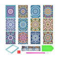 Saillong 24 Pcs Mandala Mini Diamond Painting Kits with Frames Set