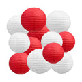 BEISHIDA Red White Paper Lanterns 12Pcs 6/8/10/12 Inch Round Chinese Lamp