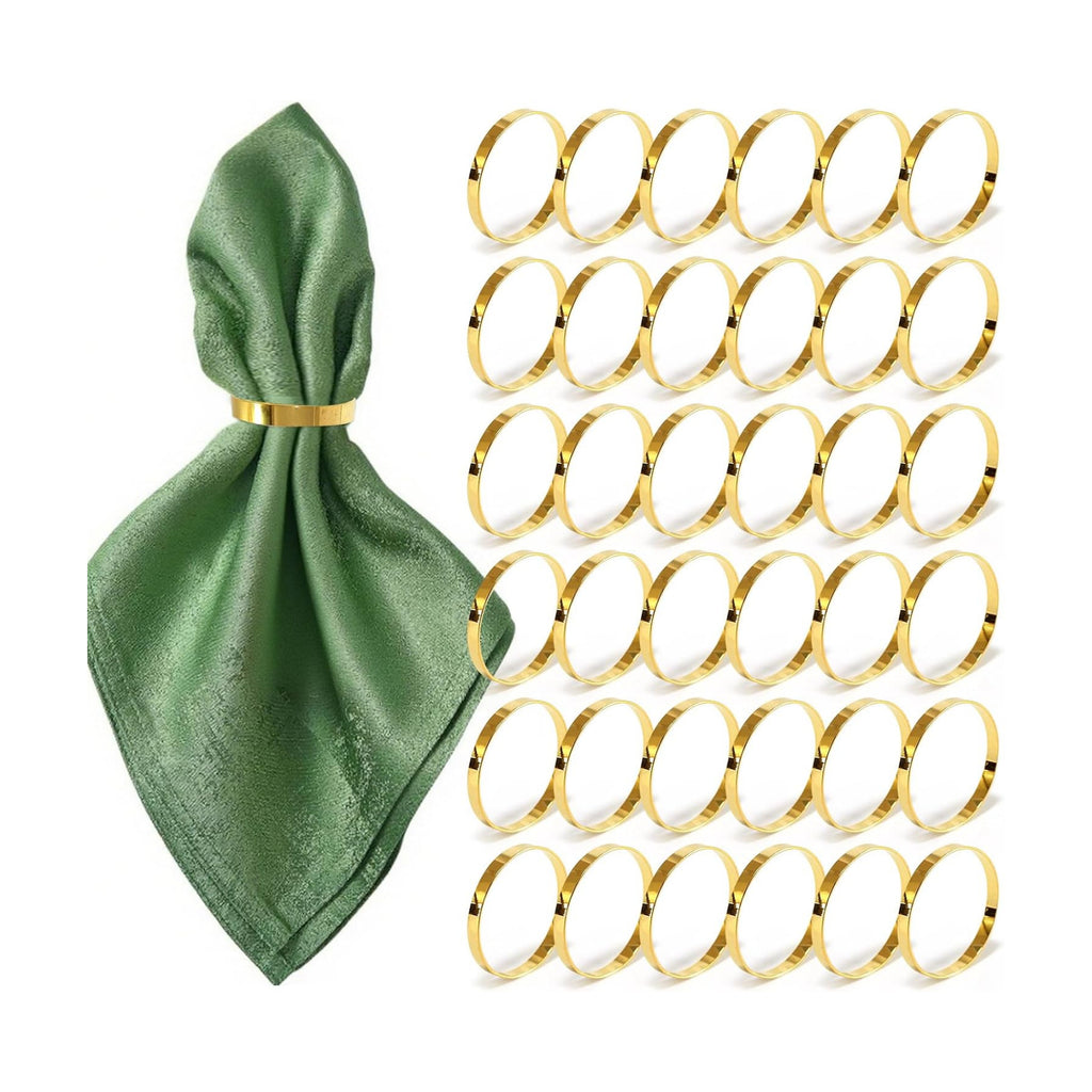 200 Pcs Gold Napkin Rings Bulk, Round Napkin Rings Buckles