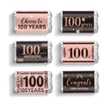 Tenare 90 Pcs 100th Birthday Candy Wrappers, Pink Stickers