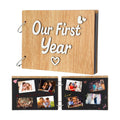 Cinnvoice Our First Year Scrapbook, 1-Year Down Photo Album for Couples Handmade DIY Memory Notebook Family Photo Album for Couples Husband Wife Memory Book(Our First Year-white)