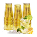 Glowserve 50 Pack 12 oz Gold Disposable Plastic Cups Cocktail Glasses