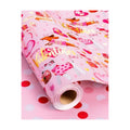 MAYPLUSS Valentines Day Wrapping Paper, Pink Heart Wrap Paper Cute Dog Gift Wrapping Roll for Girl Anniversaries Romantic Celebration, 17IN X 33FT