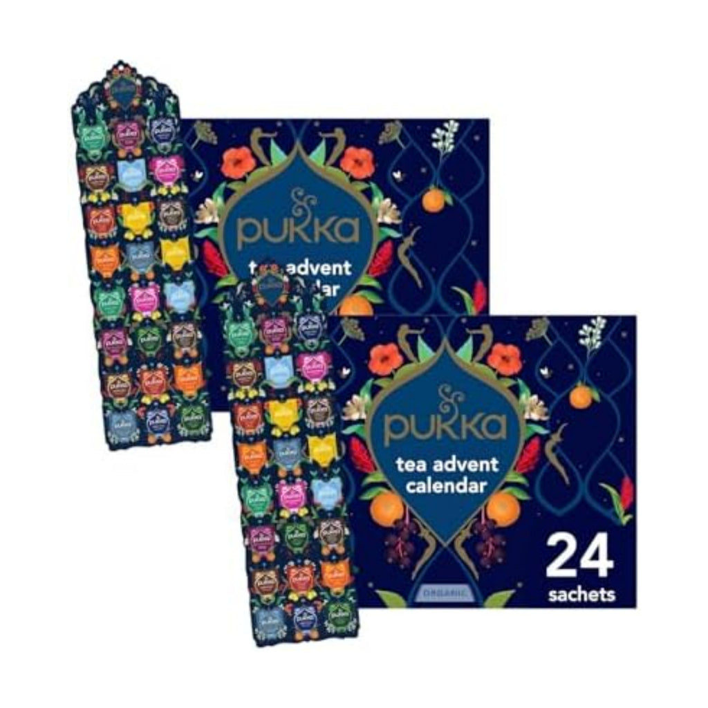 Pukka 2025 Advent Calendar Organic Tea Sampler, Selection of 24 Delightful Black & Green Tea Infusions, Christmas Gift Idea for Tea Lovers, 100% Organic (Pack of 2)