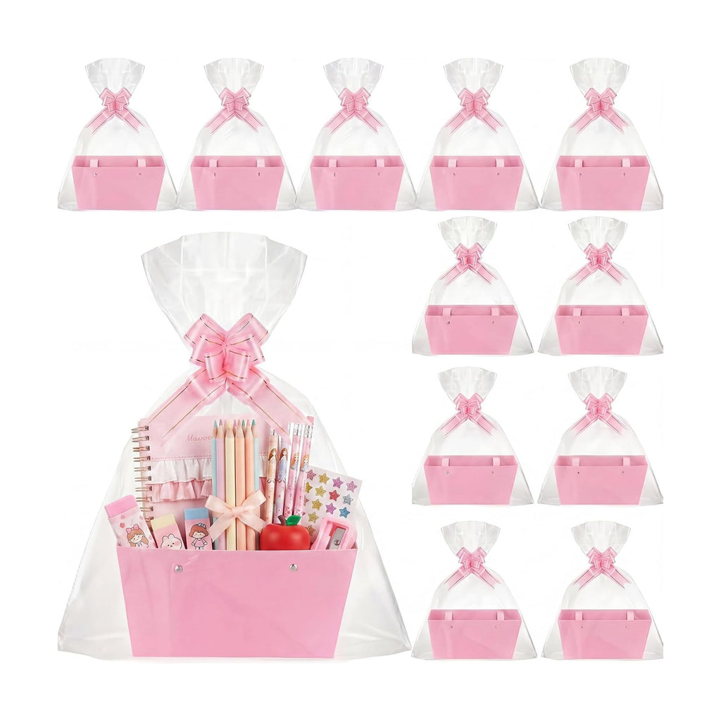 Colarr 12 Pack Basket for Gift Empty Bulk Empty Gift Basket Kit, Pink