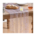 Artoid Mode Grayish Purple Gold Gauze Table Runner 120 Inch 10FT, Glitter Metallic Foil Sheer Dining Wedding Anniversary Holiday Birthday Table Decor for Home Party
