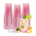 Glowserve 50 Pack 12 oz Pink Disposable Plastic Cups Cocktail Glasses