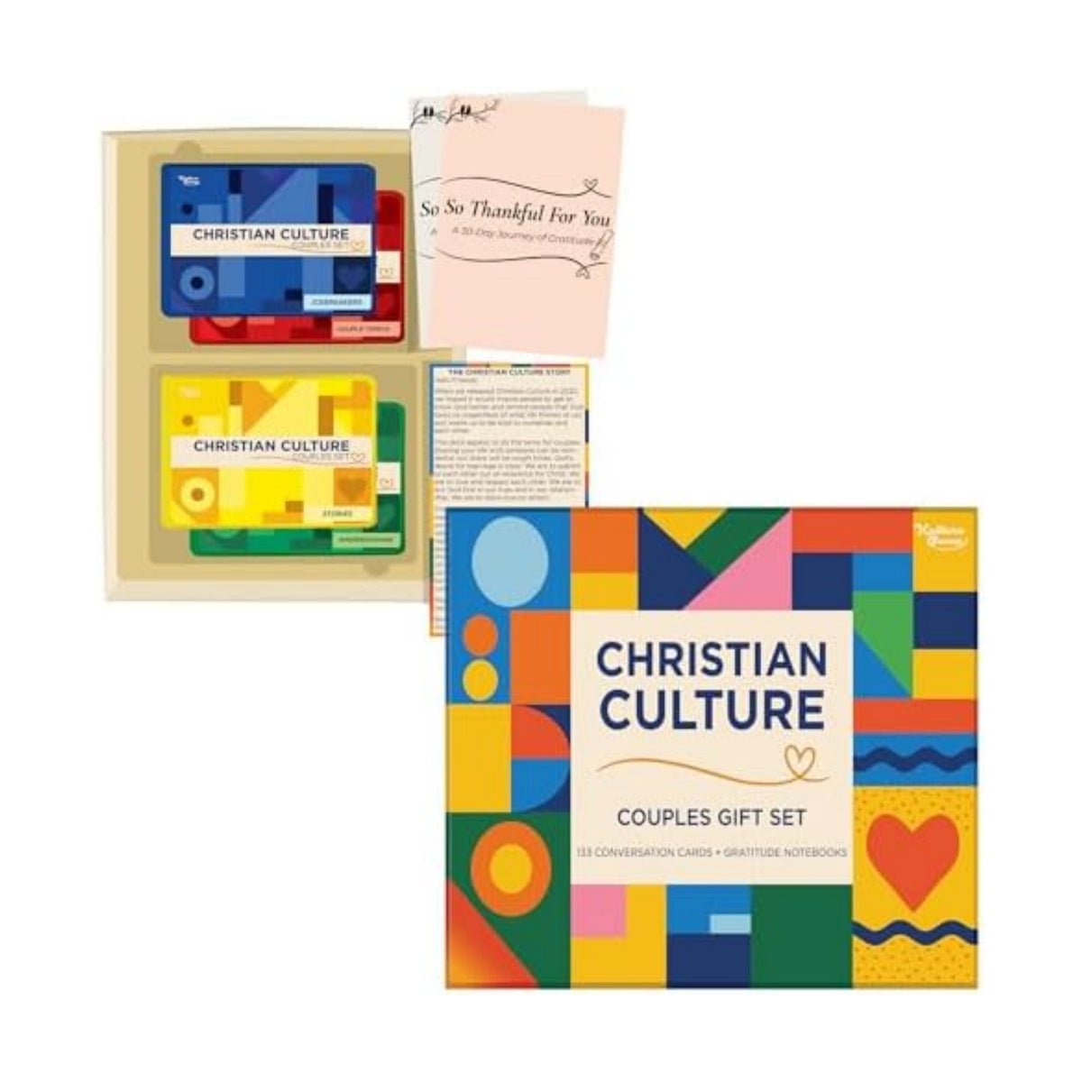 Kulture Games Christian Couples Gift Set - 133 Faith-Based Conversation Cards with 2 Gratitude Notebooks + Date Night Adventures - Couples Game for Adults, Wedding Set