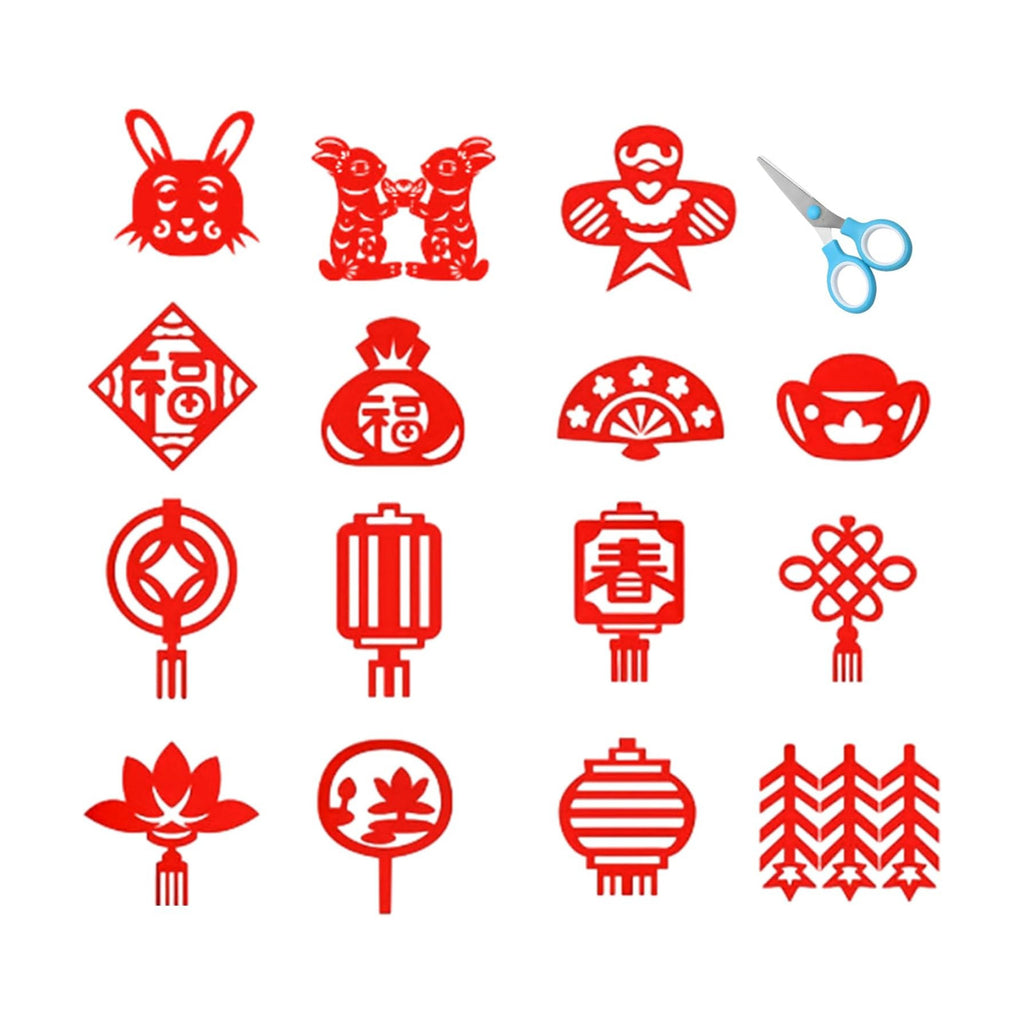 Ideal Swan 15 Styles 30Pcs Chinese New Year Window Stickers, Lunar New Year