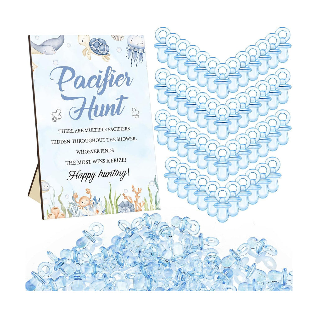Thyle 51 Pcs Under the Sea Pacifier Hunt Baby Shower Games Set for Guest