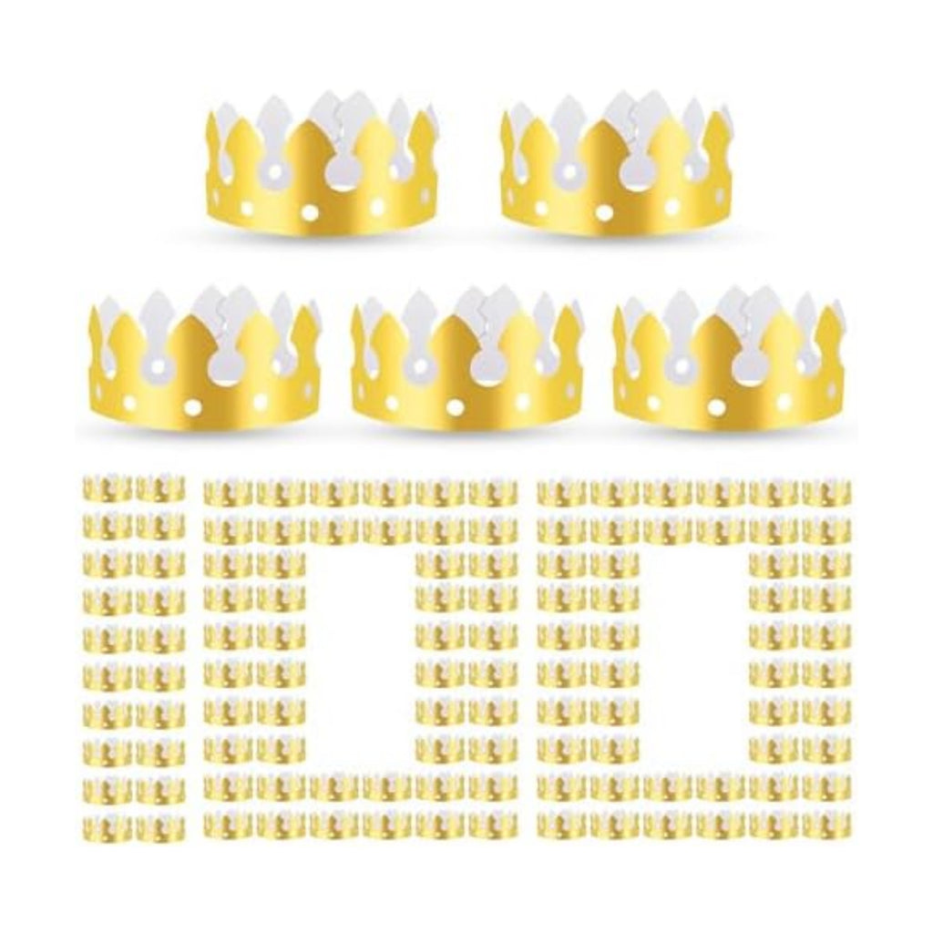 100 Pcs Gold Paper Crowns Party King Paper Crown Hat Bulk for Adults Birthday Party Celebration Favors Photo Props