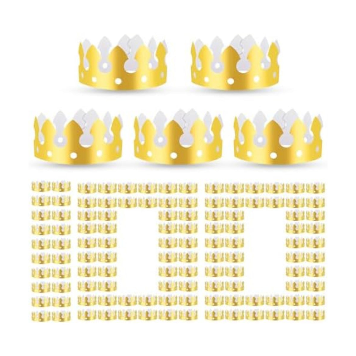 100 Pcs Gold Paper Crowns Party King Paper Crown Hat Bulk for Adults Birthday Party Celebration Favors Photo Props
