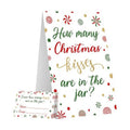 COCHIE Christmas Game for Family Office Large Groups Party Adults, Xmas Guess How Many Kisses are in The Jar Games, Winter Holiday Families Classroom Activities with Guess Cards - 30 Players (Candy)