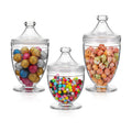 3 Pcs Acrylic Apothecary Jars with Airtight Lid, Candy Jars for Candy Buffet, Decorative Bathroom Canisters (42oz/34oz/29oz)