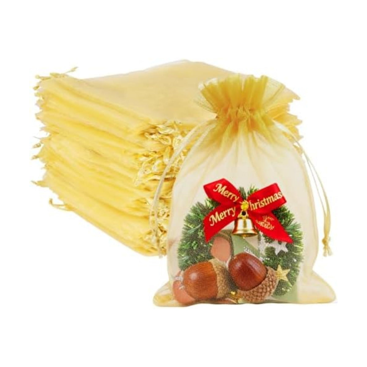 Gold Organza Bags 4x6 Mesh Bags Drawstring for Jewelry Favor Gifts Pouch