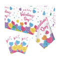Gistome 3-Piece 54 x 108 Inch Valentine’s Day Plastic Tablecloth – Colorful Candy Heart Disposable Table Covers for Valentine’s Parties, Weddings, Classrooms, and Romantic Celebrations