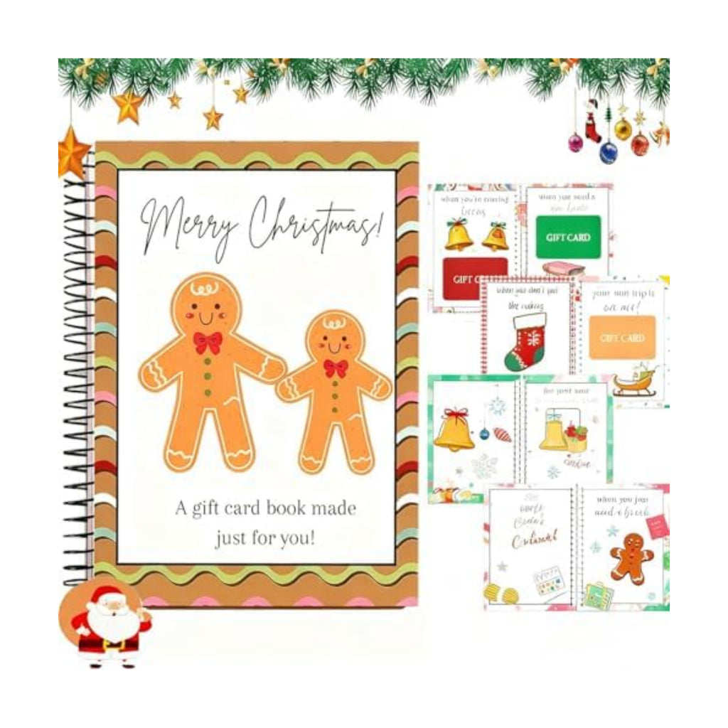 Christmas Gift Card Book for Adults, Merry Christmas Gift Cards, 5x7 Color Spiral Bound Card Book- Surprises On Every Page, DIY Personalized Xmas Gifts for Family, Friends, Students