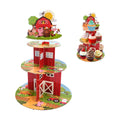 Farm Decor Cupcake Stand - 3 Tier Cupcake Tower Farm Animal Decorations Dessert Holder for Table Display Farmhouse Party Decor