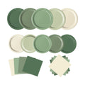 Oigco 150 PCS Sage Green Paper Plates, Sage Green Birthday Decorations, Disposable Plates and Napkins for Birthday Wedding Bridal Baby Shower Party Supplies, Serves 50