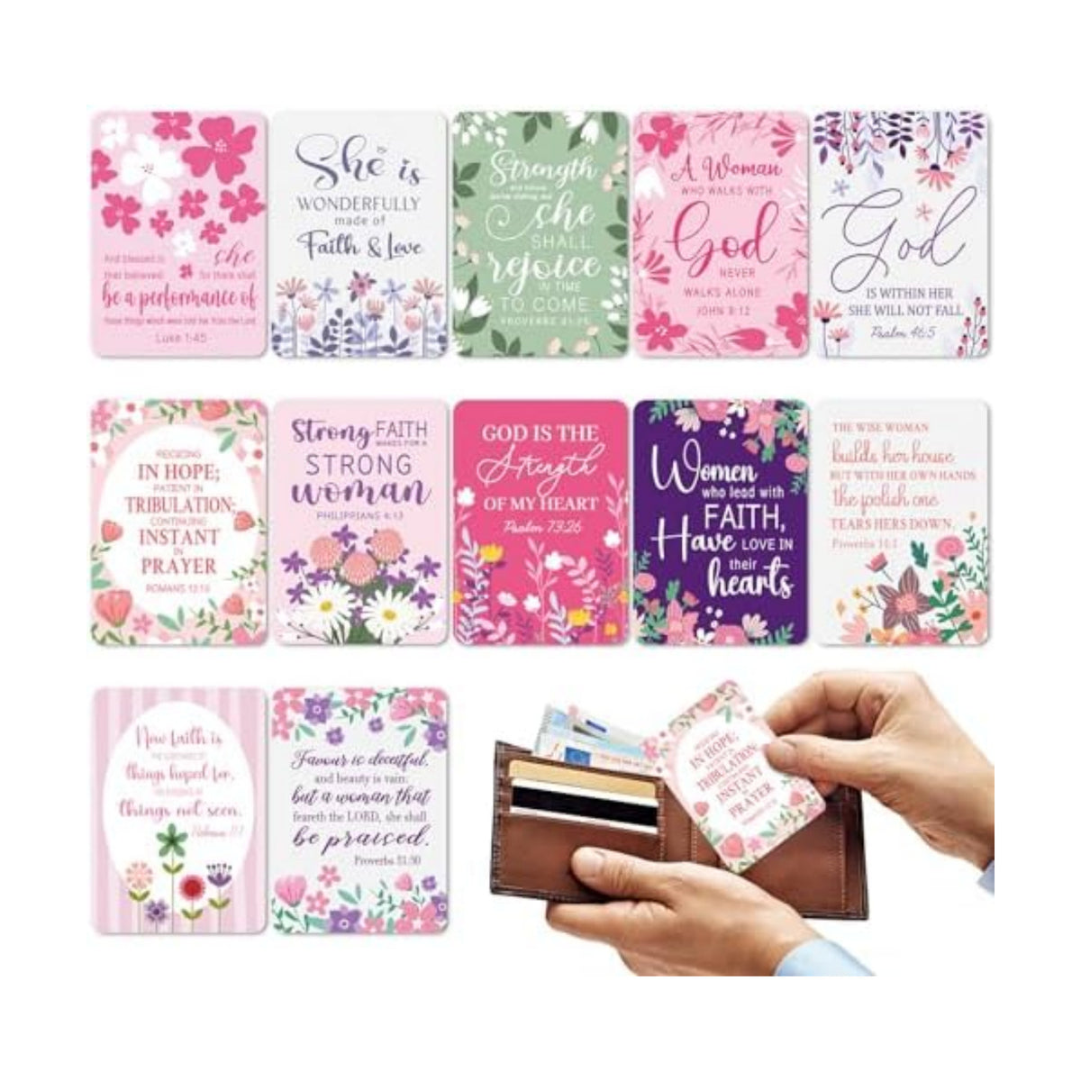 60 Pcs Faith Prayer Card for Women Bulk Christian Prayer Cards