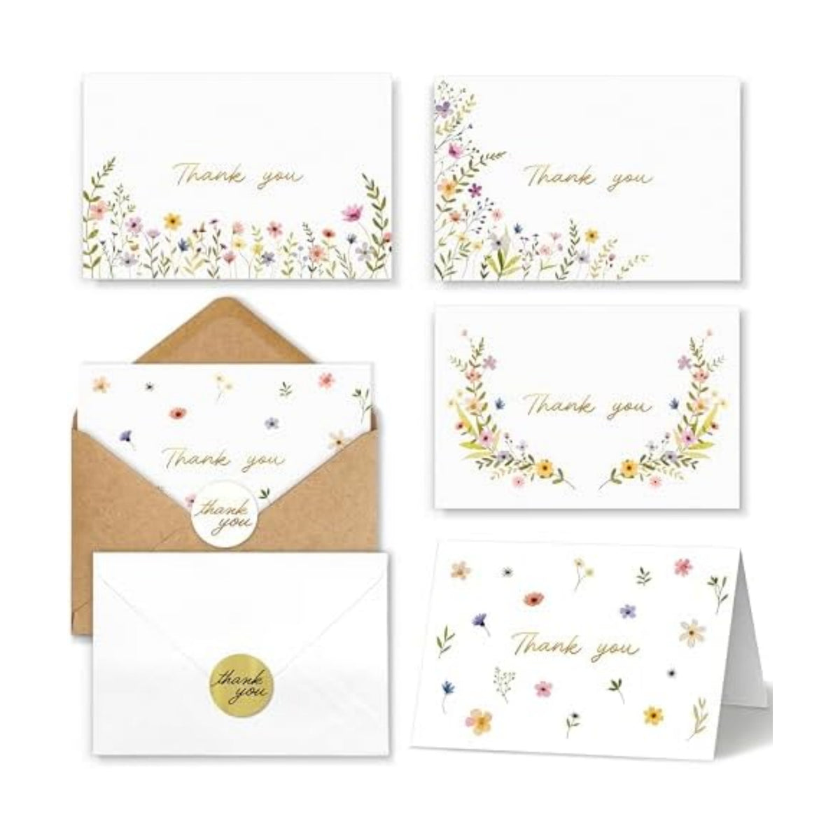Thank You Cards with Envelopes Bulk 20 Pack 4x6 Blank