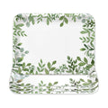 Whaline 3Pcs Greenery Serving Trays Reusable Melamine Platters Green Leaves Serving Dishes for Spring Birthday Wedding Party Food Supplies, 10 x 13 Inch