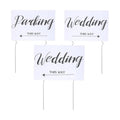 3-Pack Wedding Signs - 1 Parking & 2 Wedding This Way Sign with Stakes