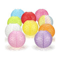 10Pack Paper Lanterns Chinese Japanese Hanging Paper Lanterns with LED Lights Sticks Tassels 8 Inch Round for Chinese Lunar New Year Decorations 2026 Spring Festival Wedding Asian Home Party Decor