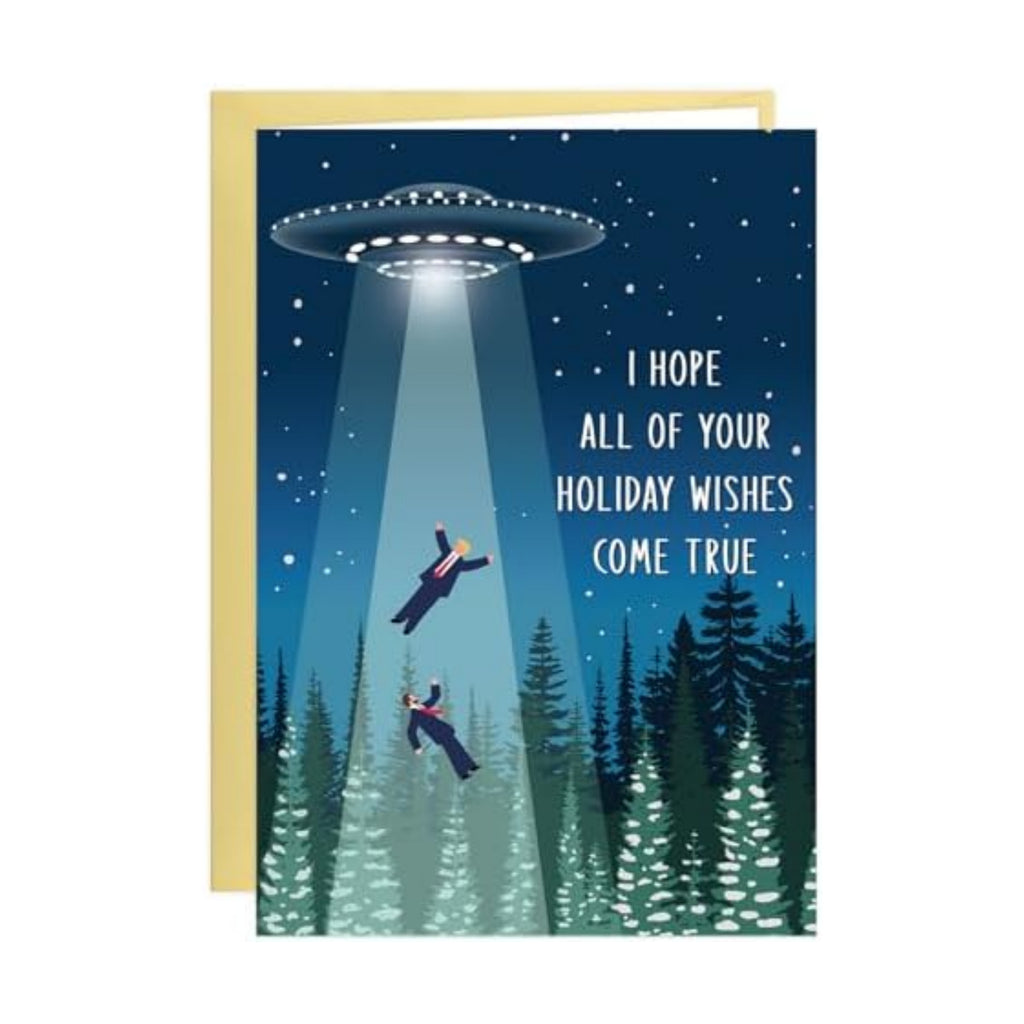 D4DREAM Funny Christmas Card, Alien Abduction Holiday Card for Him Her