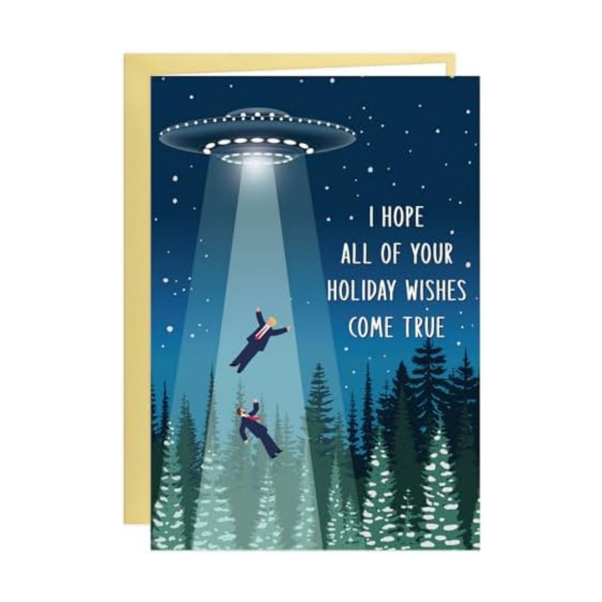 D4DREAM Funny Christmas Card, Alien Abduction Holiday Card for Him Her