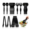 36-Piece Disposable Plastic Serving Utensils Set, Black, 9 Inch