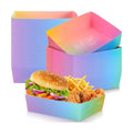 Uiifan 50 Pcs 5 lb Extra Large Paper Food Serving Trays, Rainbow