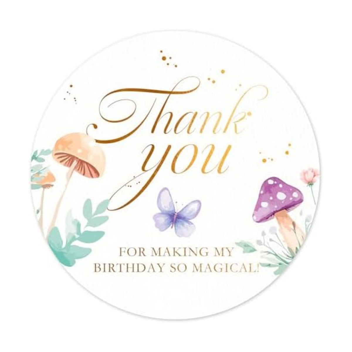 Mobiusea Creation Fairy Thank You Stickers 60pcs Birthday Labels