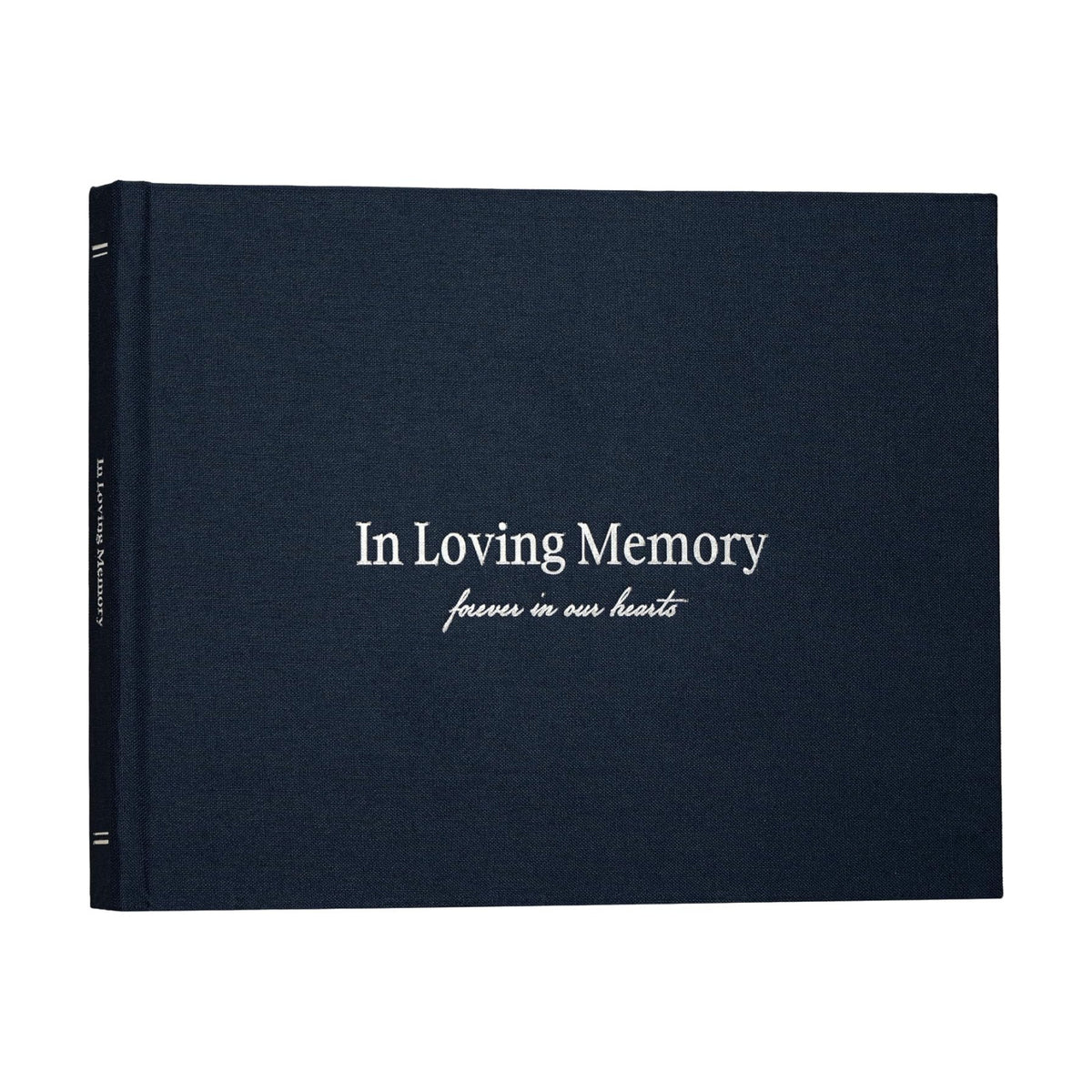Kunitsa Co. Funeral Guest Book for Memorial Service – in Loving Memory (Navy Gray - Structured)