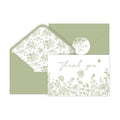 48 Pack Green Floral Thank You Cards With Envelopes Stickers, Summer Wedding Floral Thank You Card Greenery Bridal Shower Birthday Supplies