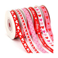 DECYOOL Valentine Ribbon, 6 Rolls 60 Yards Heart Grosgrain Craft Ribbons