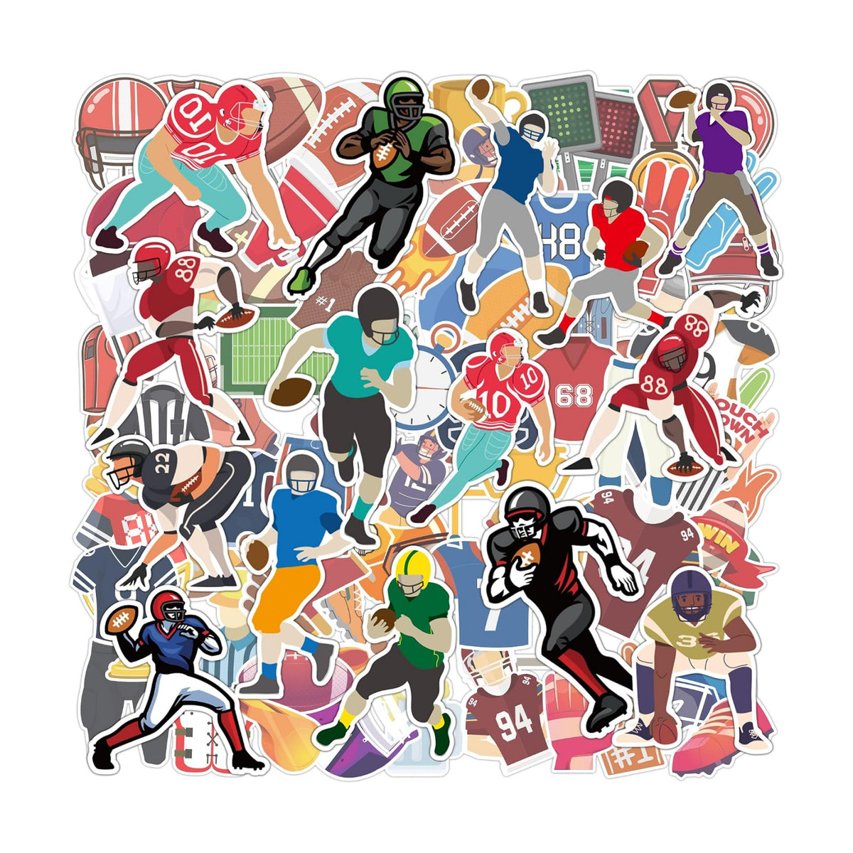 Football Stickers for Kids - 100 PCS Football Party Decorations for Super Game Bowl 2027 | Game Day Party Favors Supplies Decor - Toys Games Gifts Crafts for Toddlers